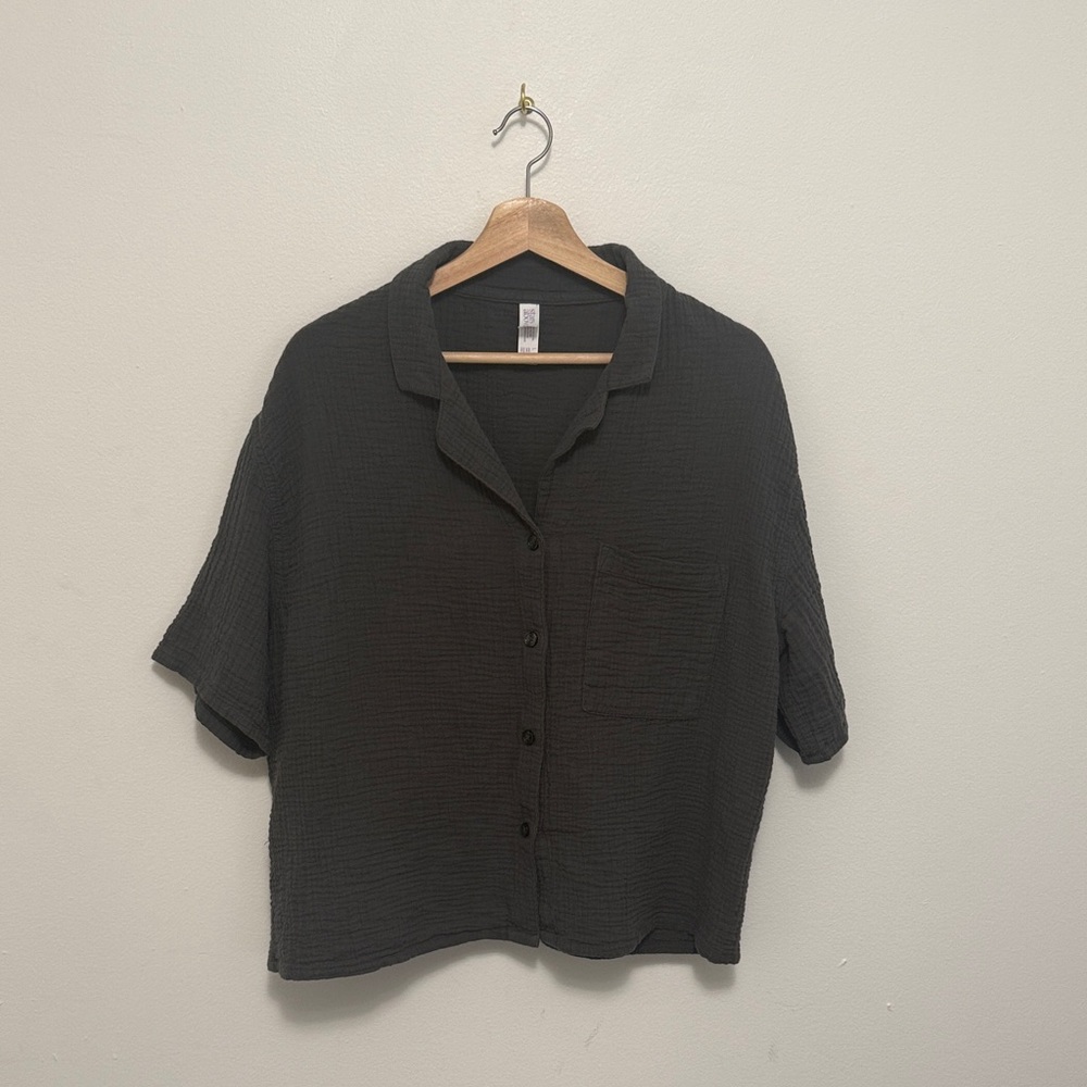 Stars Above Gray Button Down Shirt